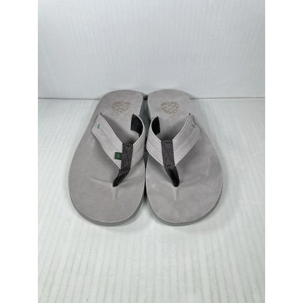 Size 9 Stio Men's Bircher Leather Flip-Flops Sandals Alloy Gray NEW